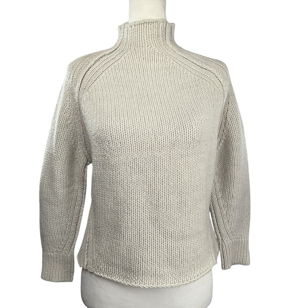 Brochu Walker Short Wool Blend Chunky Knit Mock Neck Pullover Sweater Size Small